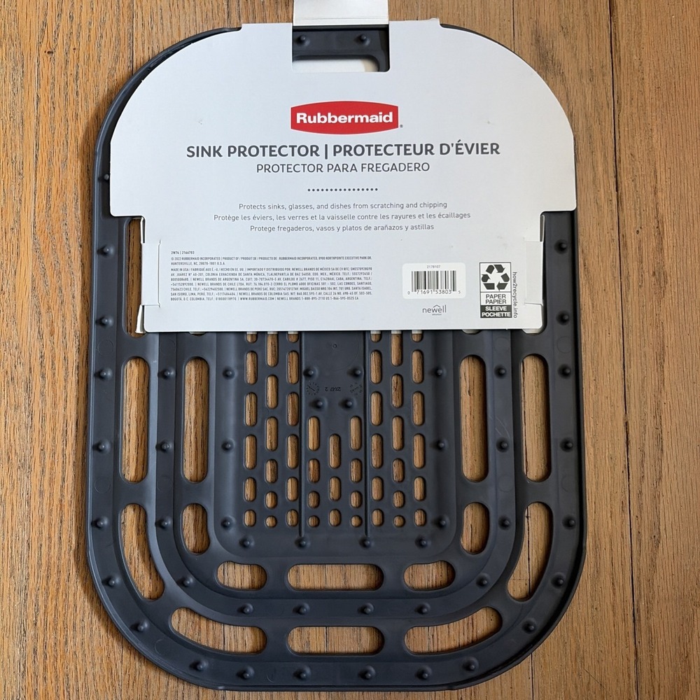 Rubbermaid Microban Sink Mat Large 14.9x 11.0x .40 Glass Protector NEW Dark Gray - Picture 2 of 4